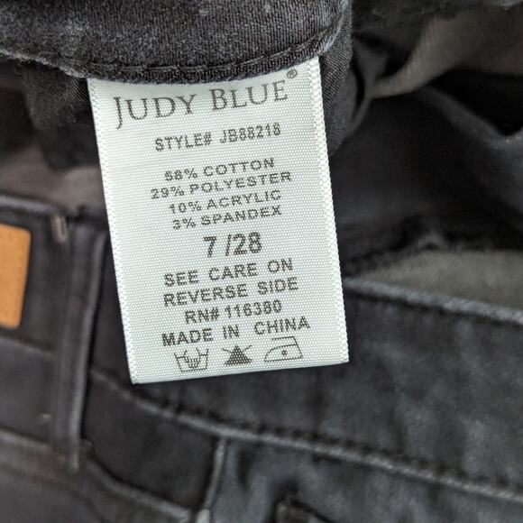 Judy Blue Skinny Fit Jeans Faded Black Gray Charcoal Wash Womens 28 Mid Rise - Picture 5 of 5